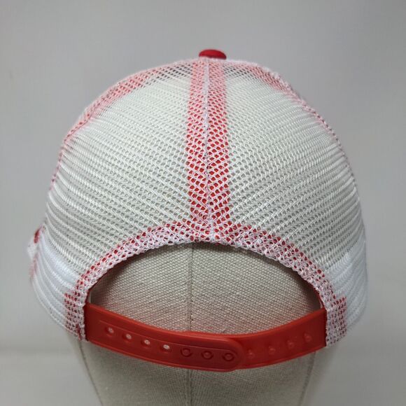 Craftsman ACE Snapback Mesh Back Trucker Hat Red OSFM Embroidered Colorblock - Picture 5 of 7